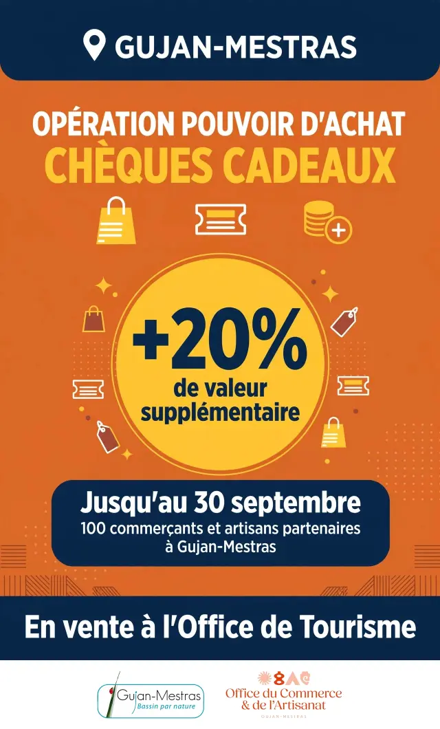 Cartel de la campaña de cheques regalo de agosto de 2026